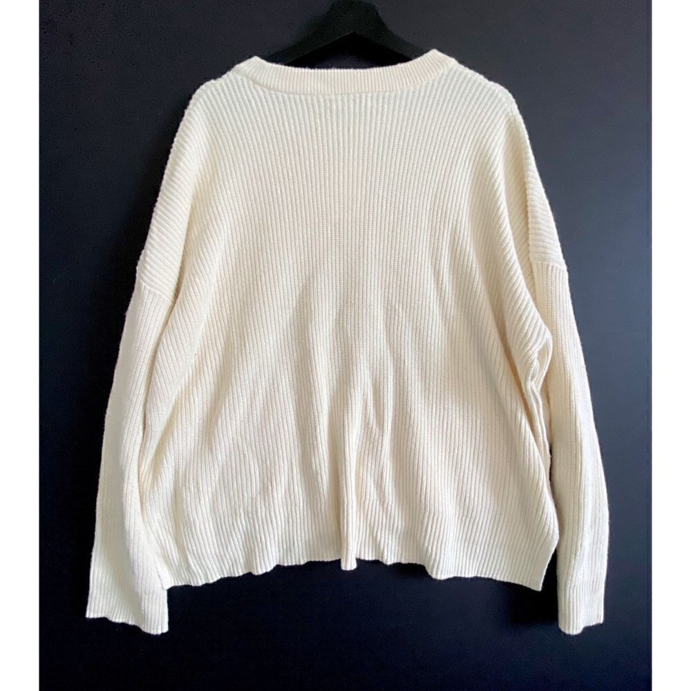 NWOT Madewell Patch Pocket Pullover Ivory Sweater Size 2X - Picture 5 of 11